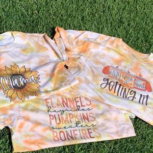 Tie Dyed Fall Theme Womens Shirts